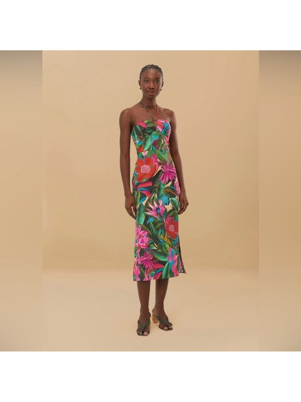 Farm Rio Multicolor Jardin De Reve Midi Dress